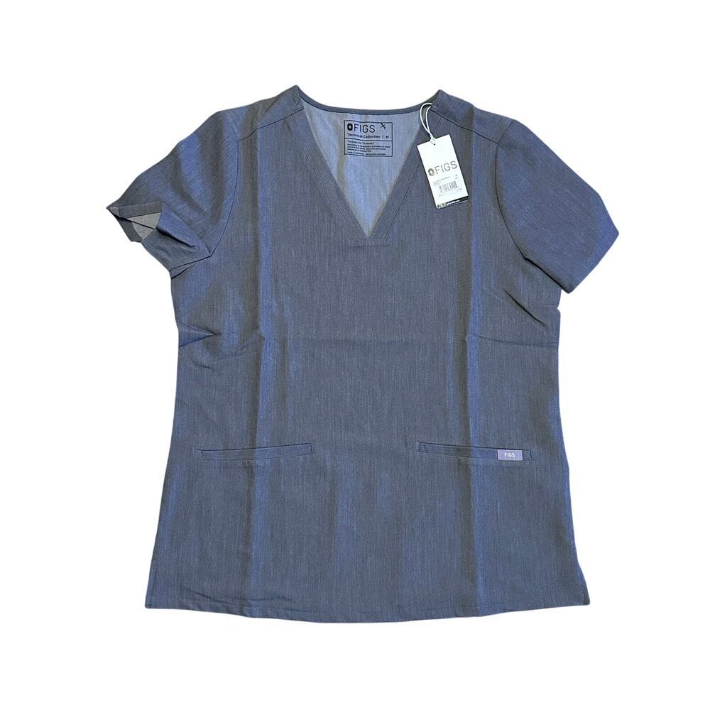 NWT Figs‎ Casma Three-Pocket Scrub Top GRAPHITE Medium